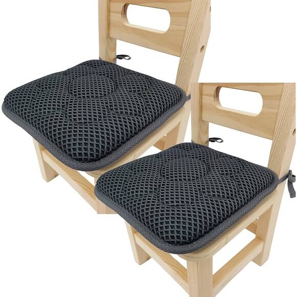 Set of 2 Kids Chair Pads with Ties 12 x 12 - Picture 1 of 5